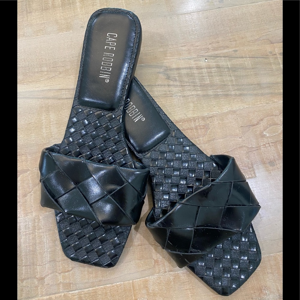 Cape Robbin Deja Not You too braided black slide sandal bottega